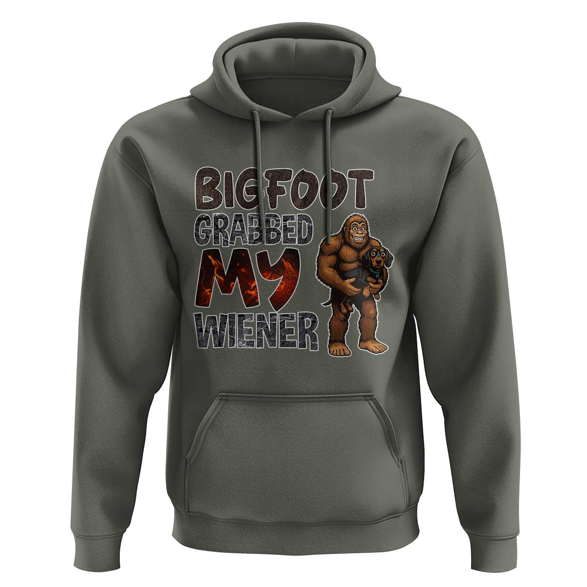 Bigfoot Grabbed My Wiener Hoodie Funny Dog Lover Gift - Wonder Print Shop