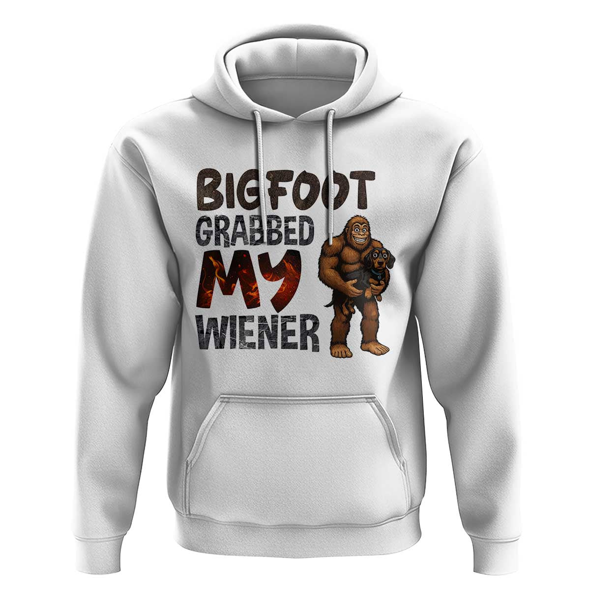Bigfoot Grabbed My Wiener Hoodie Funny Dog Lover Gift - Wonder Print Shop