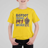Bigfoot Grabbed My Wiener T Shirt For Kid Funny Dog Lover Gift - Wonder Print Shop