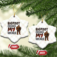 Bigfoot Grabbed My Wiener Ceramic Ornament Funny Dog Lover Gift - Wonder Print Shop
