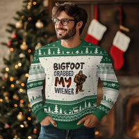 Bigfoot Grabbed My Wiener Ugly Christmas Sweater Funny Dog Lover Gift - Wonder Print Shop