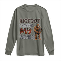 Bigfoot Grabbed My Wiener Long Sleeve Shirt Funny Dog Lover Gift - Wonder Print Shop