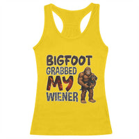 Bigfoot Grabbed My Wiener Racerback Tank Top Funny Dog Lover Gift - Wonder Print Shop