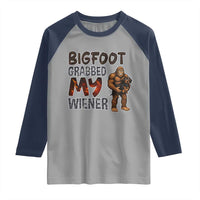 Bigfoot Grabbed My Wiener Raglan Shirt Funny Dog Lover Gift - Wonder Print Shop
