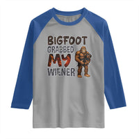 Bigfoot Grabbed My Wiener Raglan Shirt Funny Dog Lover Gift - Wonder Print Shop