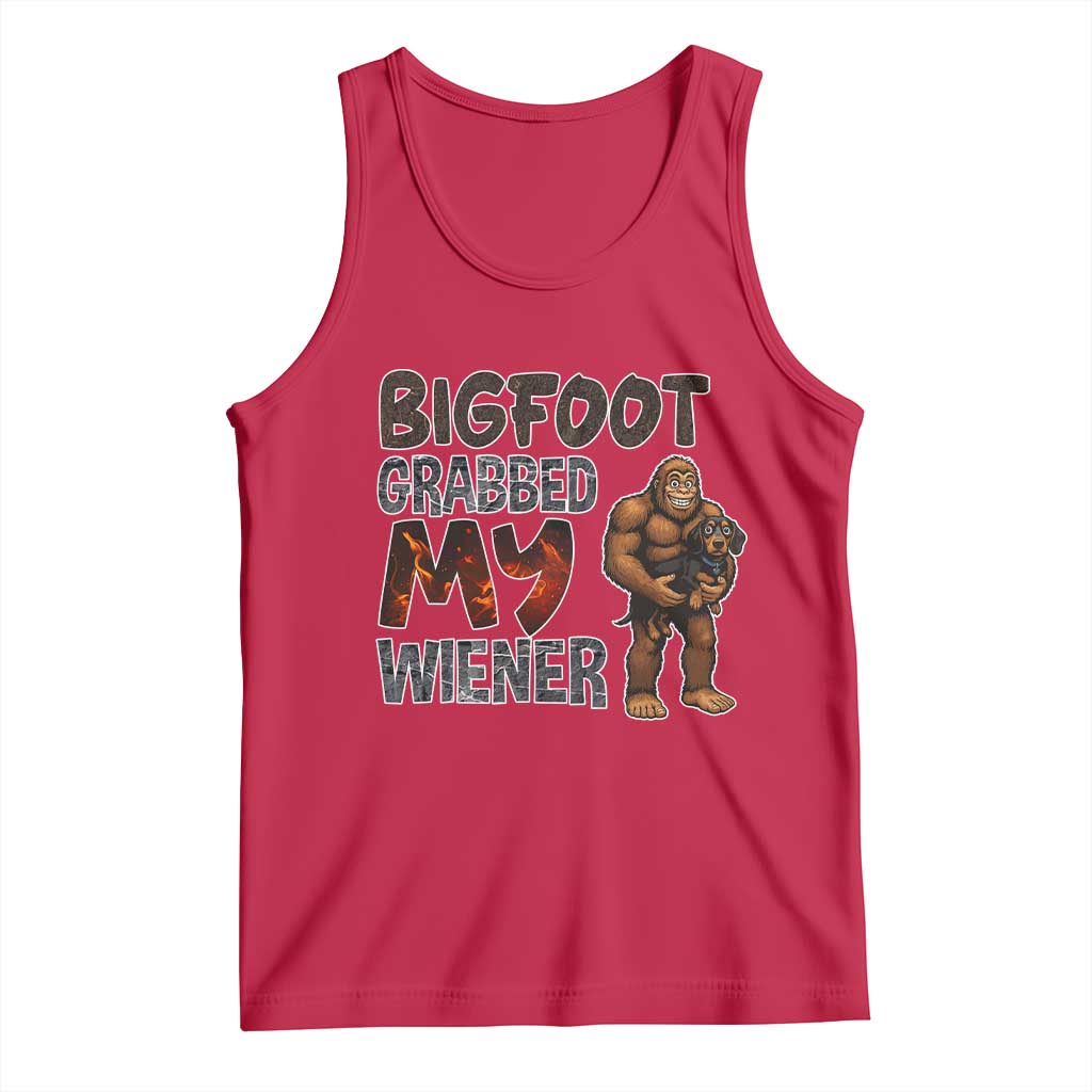 Bigfoot Grabbed My Wiener Tank Top Funny Dog Lover Gift - Wonder Print Shop
