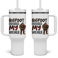 Bigfoot Grabbed My Wiener Tumbler With Handle Funny Dog Lover Gift