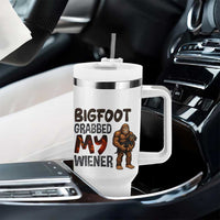 Bigfoot Grabbed My Wiener Tumbler With Handle Funny Dog Lover Gift