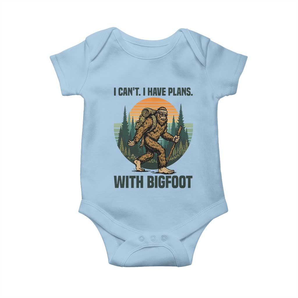 I Cant I Have Plans With Bigfoot Baby Onesie Funny Cryptid Lover Gift - Wonder Print Shop