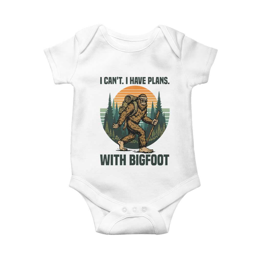 I Cant I Have Plans With Bigfoot Baby Onesie Funny Cryptid Lover Gift - Wonder Print Shop