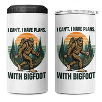 I Cant I Have Plans With Bigfoot 4 in 1 Can Cooler Tumbler Funny Cryptid Lover Gift