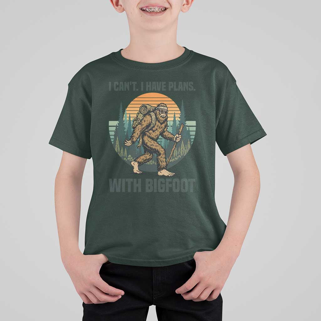I Cant I Have Plans With Bigfoot T Shirt For Kid Funny Cryptid Lover Gift - Wonder Print Shop