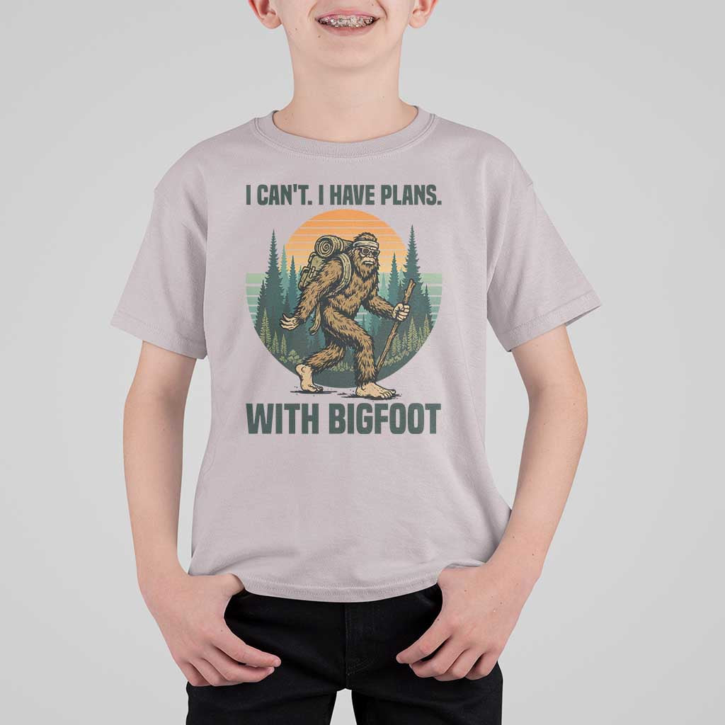 I Cant I Have Plans With Bigfoot T Shirt For Kid Funny Cryptid Lover Gift - Wonder Print Shop