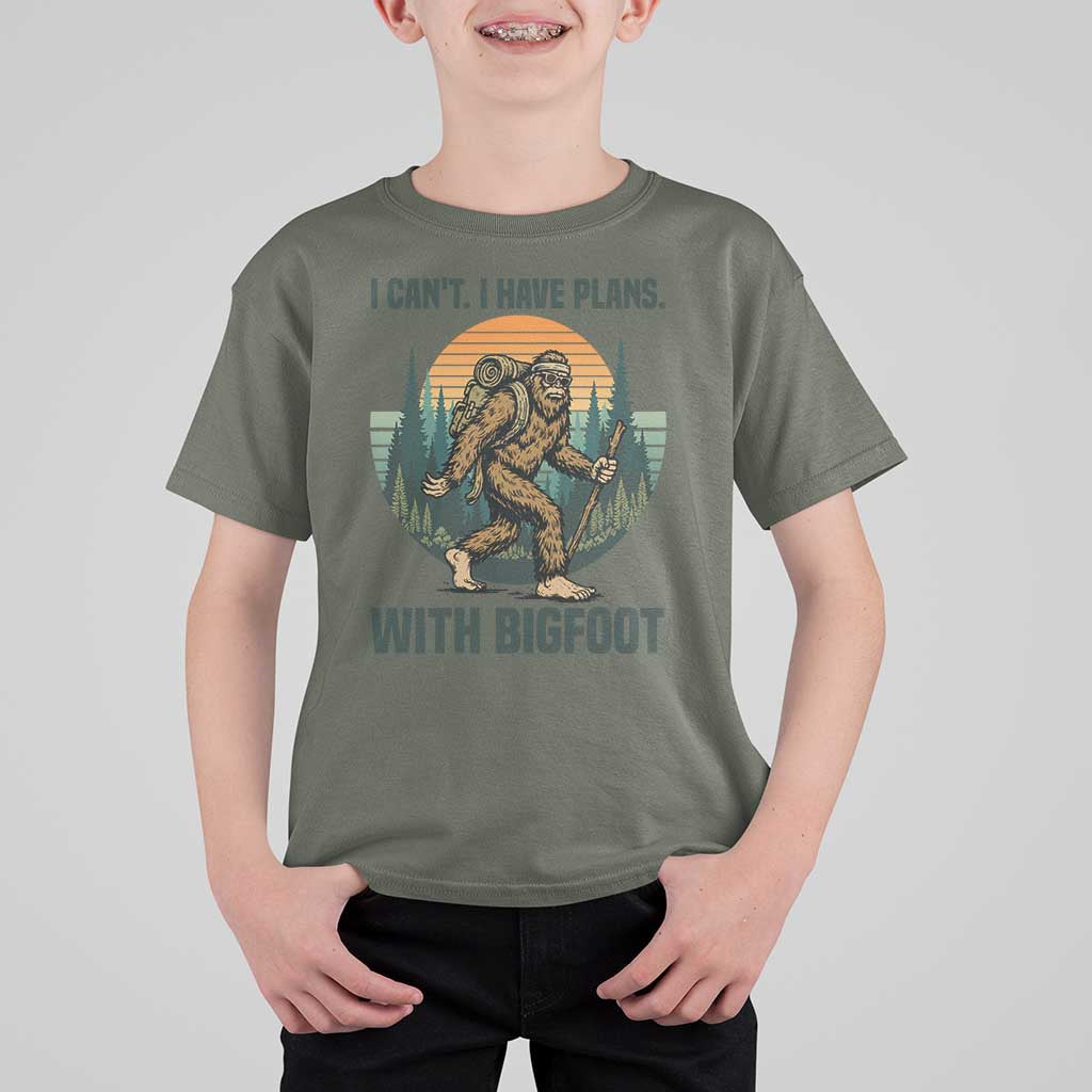 I Cant I Have Plans With Bigfoot T Shirt For Kid Funny Cryptid Lover Gift - Wonder Print Shop