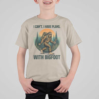 I Cant I Have Plans With Bigfoot T Shirt For Kid Funny Cryptid Lover Gift - Wonder Print Shop