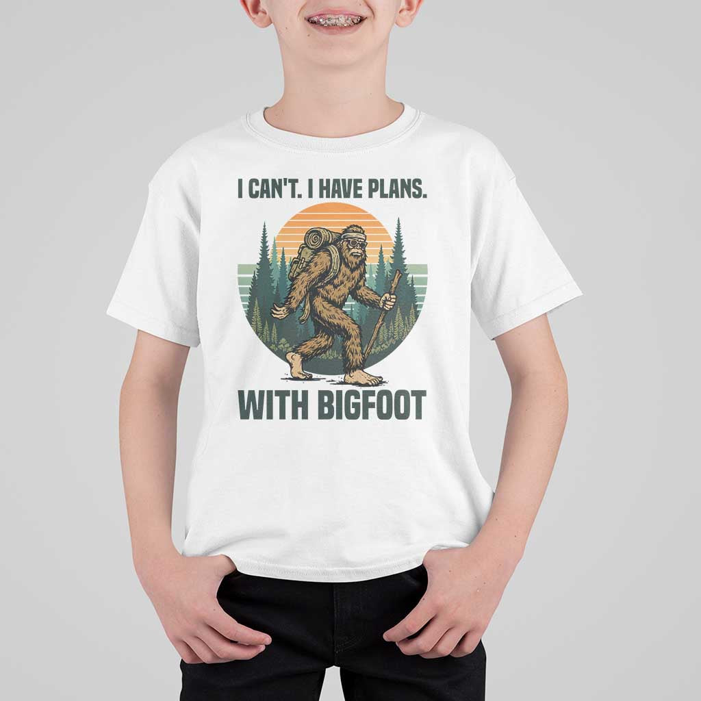I Cant I Have Plans With Bigfoot T Shirt For Kid Funny Cryptid Lover Gift - Wonder Print Shop