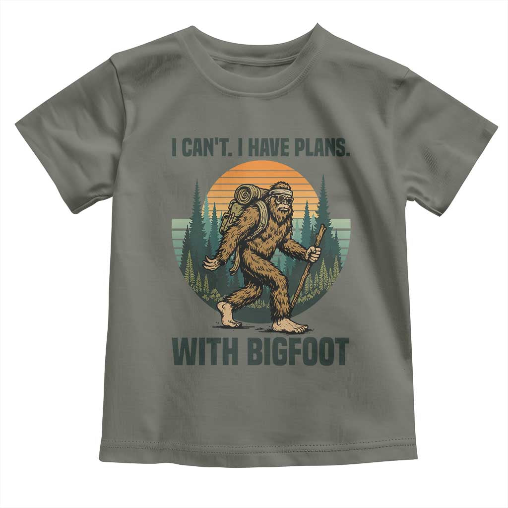 I Cant I Have Plans With Bigfoot Toddler T Shirt Funny Cryptid Lover Gift - Wonder Print Shop