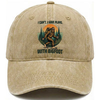 I Cant I Have Plans With Bigfoot Washed Cotton Baseball Cap Funny Cryptid Lover Gift