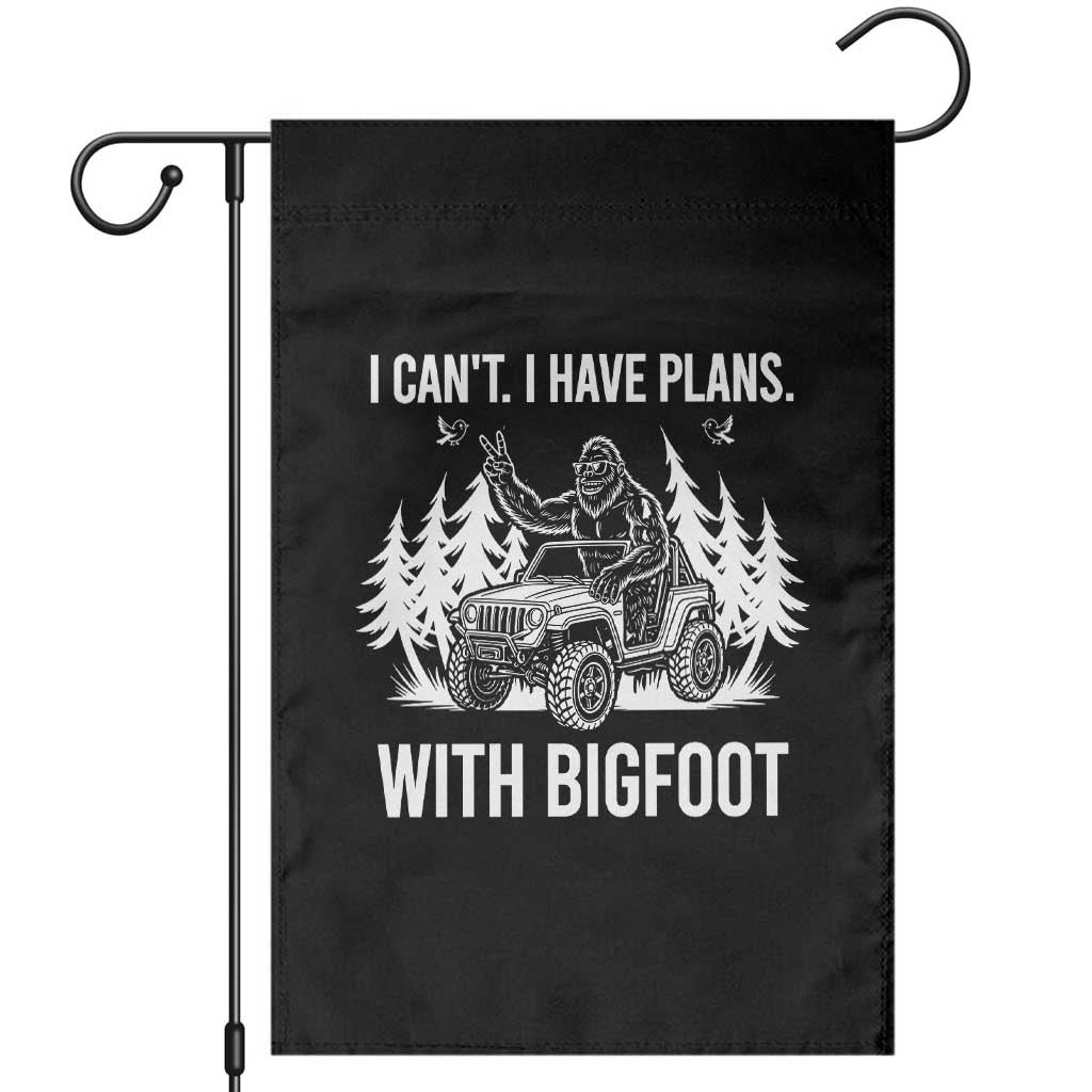 Funny Bigfoot Driving Car Garden Flag I Cant I Have Plans With Bigfoot - Wonder Print Shop
