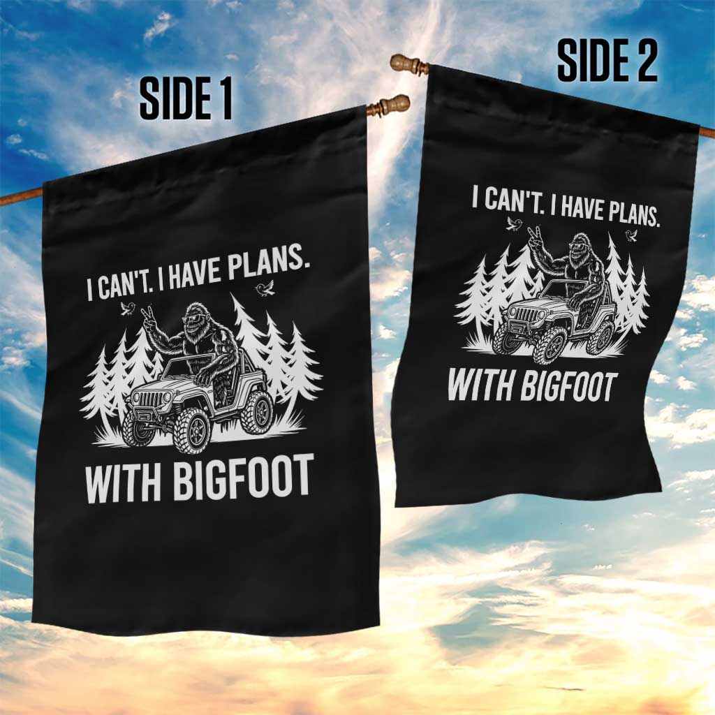 Funny Bigfoot Driving Car Garden Flag I Cant I Have Plans With Bigfoot - Wonder Print Shop