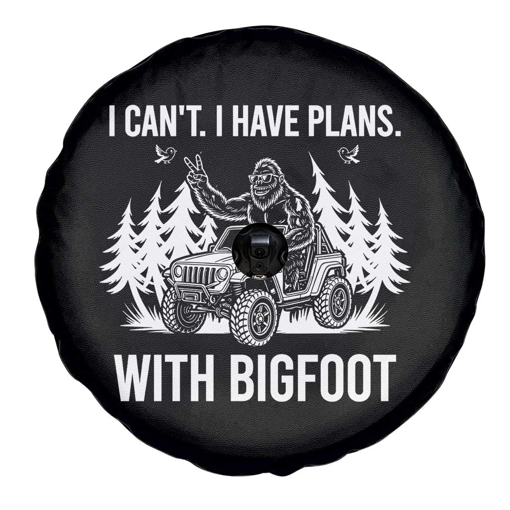 Funny Bigfoot Driving Car Spare Tire Cover I Cant I Have Plans With Bigfoot - Wonder Print Shop