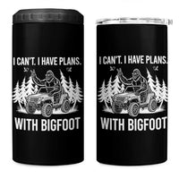 Funny Bigfoot Driving Car 4 in 1 Can Cooler Tumbler I Cant I Have Plans With Bigfoot