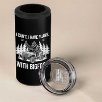 Funny Bigfoot Driving Car 4 in 1 Can Cooler Tumbler I Cant I Have Plans With Bigfoot