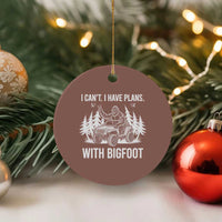 Funny Bigfoot Driving Car Ceramic Ornament I Cant I Have Plans With Bigfoot - Wonder Print Shop