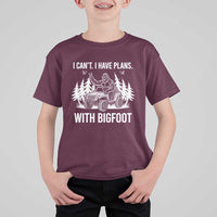 Funny Bigfoot Driving Car T Shirt For Kid I Cant I Have Plans With Bigfoot - Wonder Print Shop