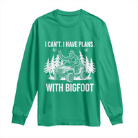 Funny Bigfoot Driving Car Long Sleeve Shirt I Cant I Have Plans With Bigfoot - Wonder Print Shop