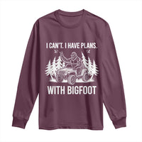 Funny Bigfoot Driving Car Long Sleeve Shirt I Cant I Have Plans With Bigfoot - Wonder Print Shop