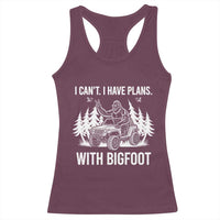 Funny Bigfoot Driving Car Racerback Tank Top I Cant I Have Plans With Bigfoot - Wonder Print Shop