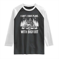 Funny Bigfoot Driving Car Raglan Shirt I Cant I Have Plans With Bigfoot - Wonder Print Shop