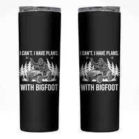 Funny Bigfoot Driving Car Skinny Tumbler I Cant I Have Plans With Bigfoot