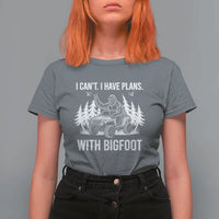 Funny Bigfoot Driving Car T Shirt For Women I Cant I Have Plans With Bigfoot - Wonder Print Shop