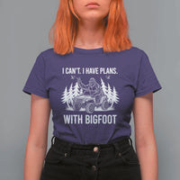 Funny Bigfoot Driving Car T Shirt For Women I Cant I Have Plans With Bigfoot - Wonder Print Shop