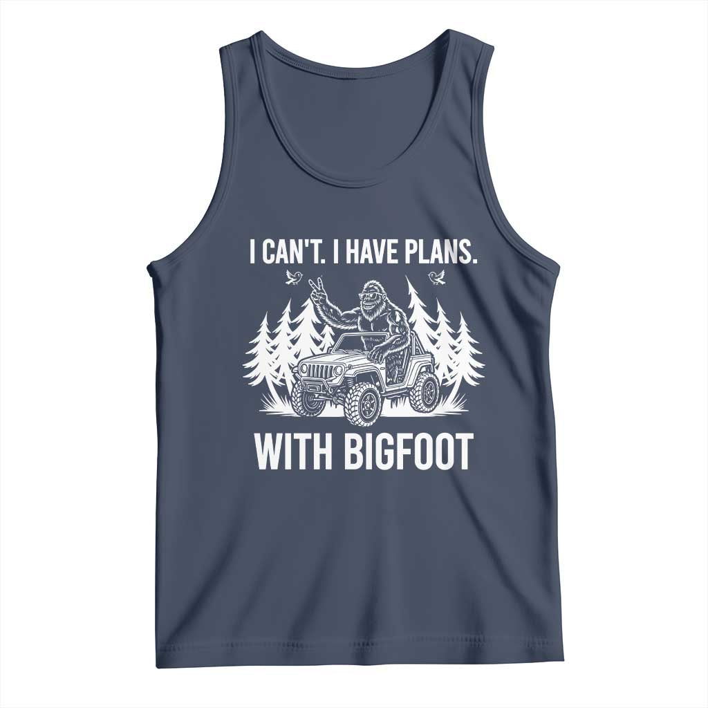 Funny Bigfoot Driving Car Tank Top I Cant I Have Plans With Bigfoot - Wonder Print Shop