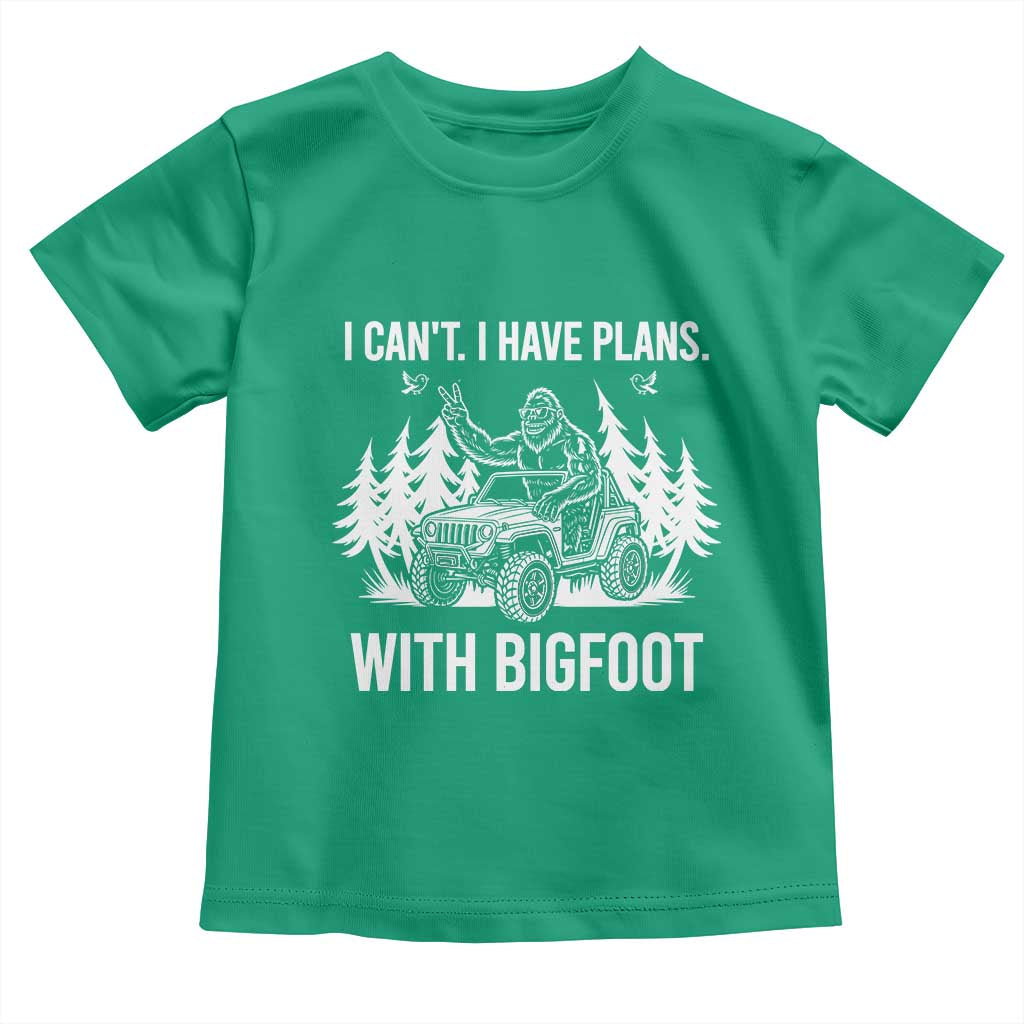 Funny Bigfoot Driving Car Toddler T Shirt I Cant I Have Plans With Bigfoot - Wonder Print Shop