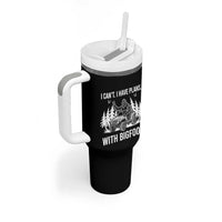 Funny Bigfoot Driving Car Tumbler With Handle I Cant I Have Plans With Bigfoot