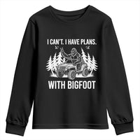 Funny Bigfoot Driving Car Youth Sweatshirt I Cant I Have Plans With Bigfoot - Wonder Print Shop