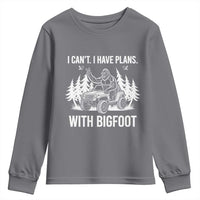 Funny Bigfoot Driving Car Youth Sweatshirt I Cant I Have Plans With Bigfoot - Wonder Print Shop