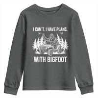 Funny Bigfoot Driving Car Youth Sweatshirt I Cant I Have Plans With Bigfoot - Wonder Print Shop