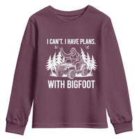 Funny Bigfoot Driving Car Youth Sweatshirt I Cant I Have Plans With Bigfoot - Wonder Print Shop