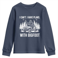 Funny Bigfoot Driving Car Youth Sweatshirt I Cant I Have Plans With Bigfoot - Wonder Print Shop