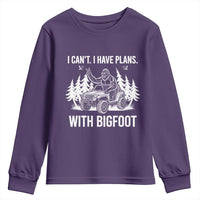 Funny Bigfoot Driving Car Youth Sweatshirt I Cant I Have Plans With Bigfoot - Wonder Print Shop