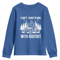 Funny Bigfoot Driving Car Youth Sweatshirt I Cant I Have Plans With Bigfoot - Wonder Print Shop