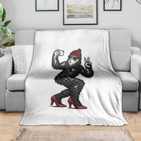 Funny Sexy Bigfoot Selfie Throw Blanket Sasquatch Lover Gift