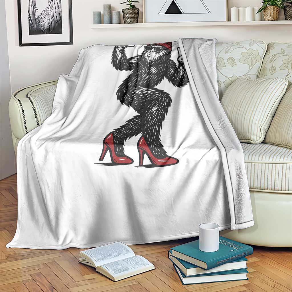 Funny Sexy Bigfoot Selfie Throw Blanket Sasquatch Lover Gift