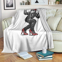 Funny Sexy Bigfoot Selfie Throw Blanket Sasquatch Lover Gift