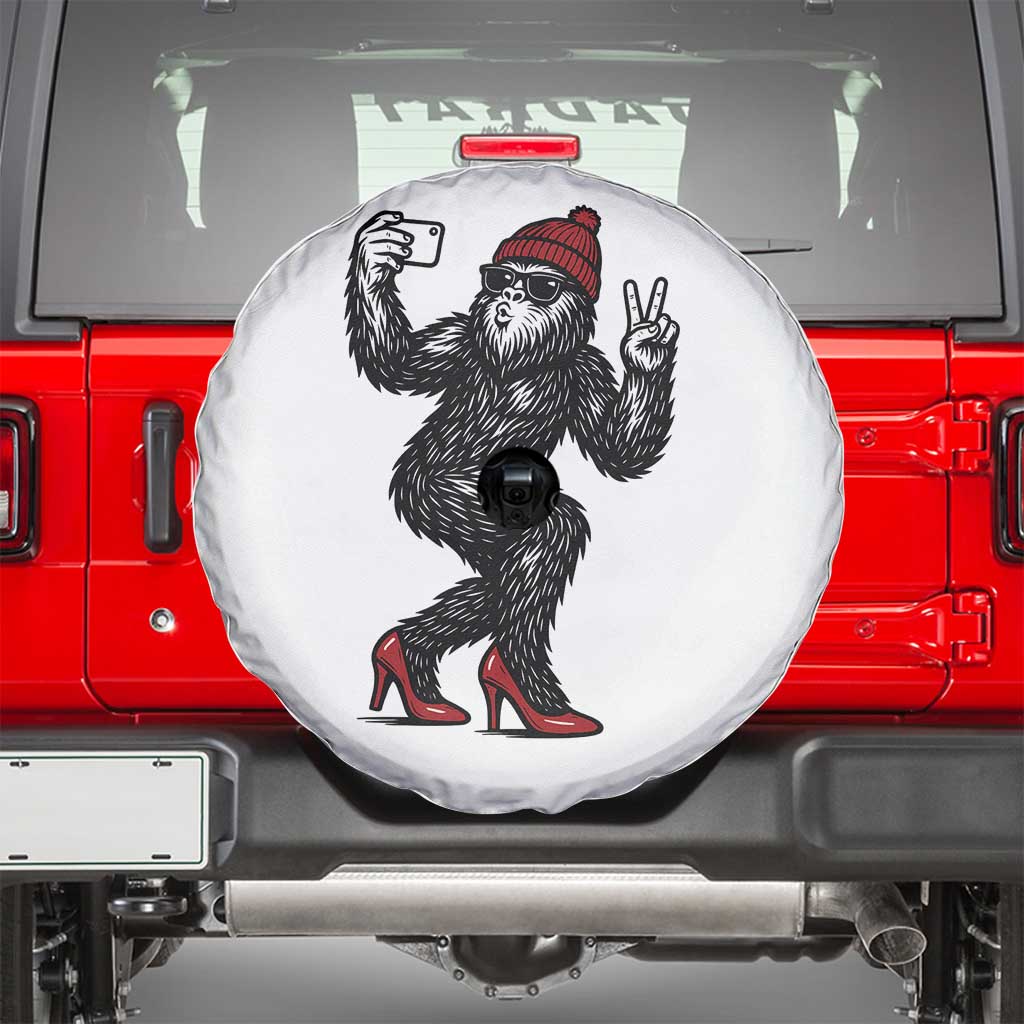 Funny Sexy Bigfoot Selfie Spare Tire Cover Sasquatch Lover Gift